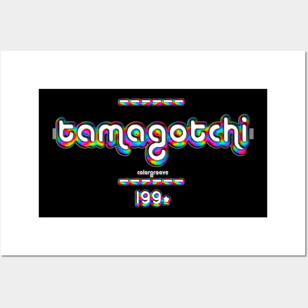 Tamagochi 1990 ColorGroove Retro-Rainbow-Tube nostalgia (wf) Wall Art by Blackout Design